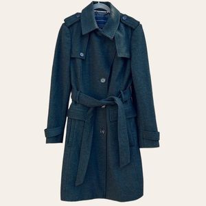 Banana Republic Wool Blend Trench Coat, Gray, Size 8